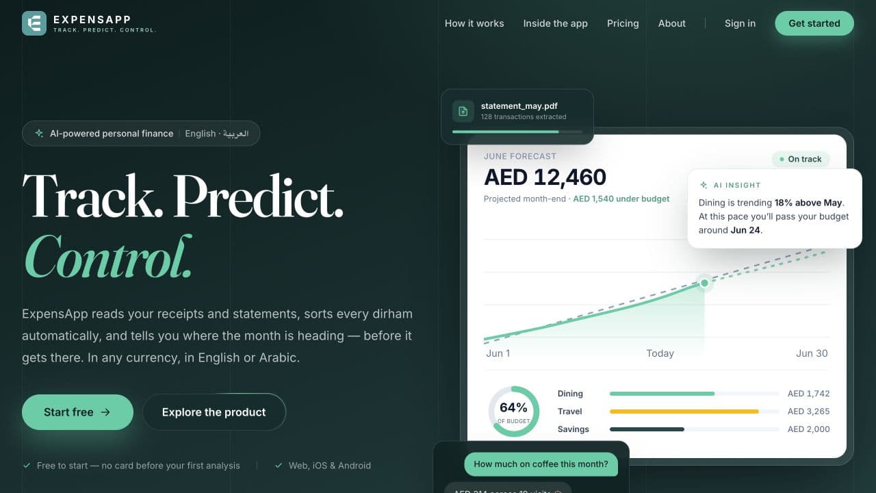 ExpensApp AI personal finance product